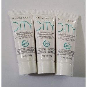 Lot Of 4-Marcelle City 24h Anti-Pollution Day Night Moisturizing Emulsion .23oz